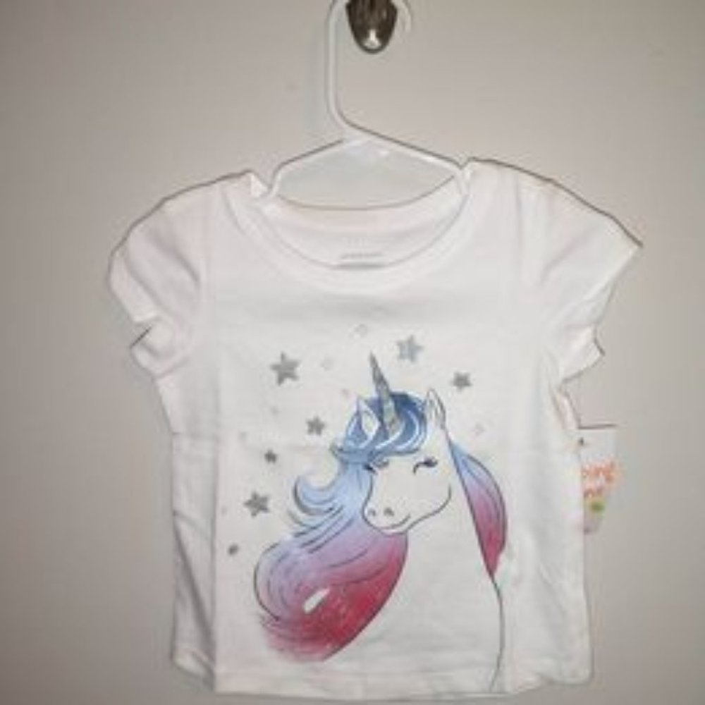 NEW baby toddler girl t-shirt unicorn w stars 18 month jumping beans K-064